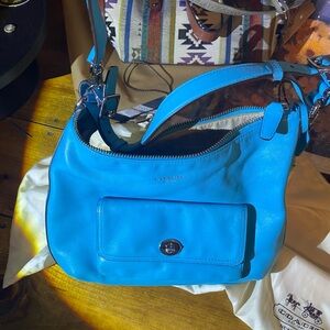 Coach Blue Leather Shoulder Bag